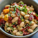 Marinierter getrockneter Tomaten-Bohnen-Salat