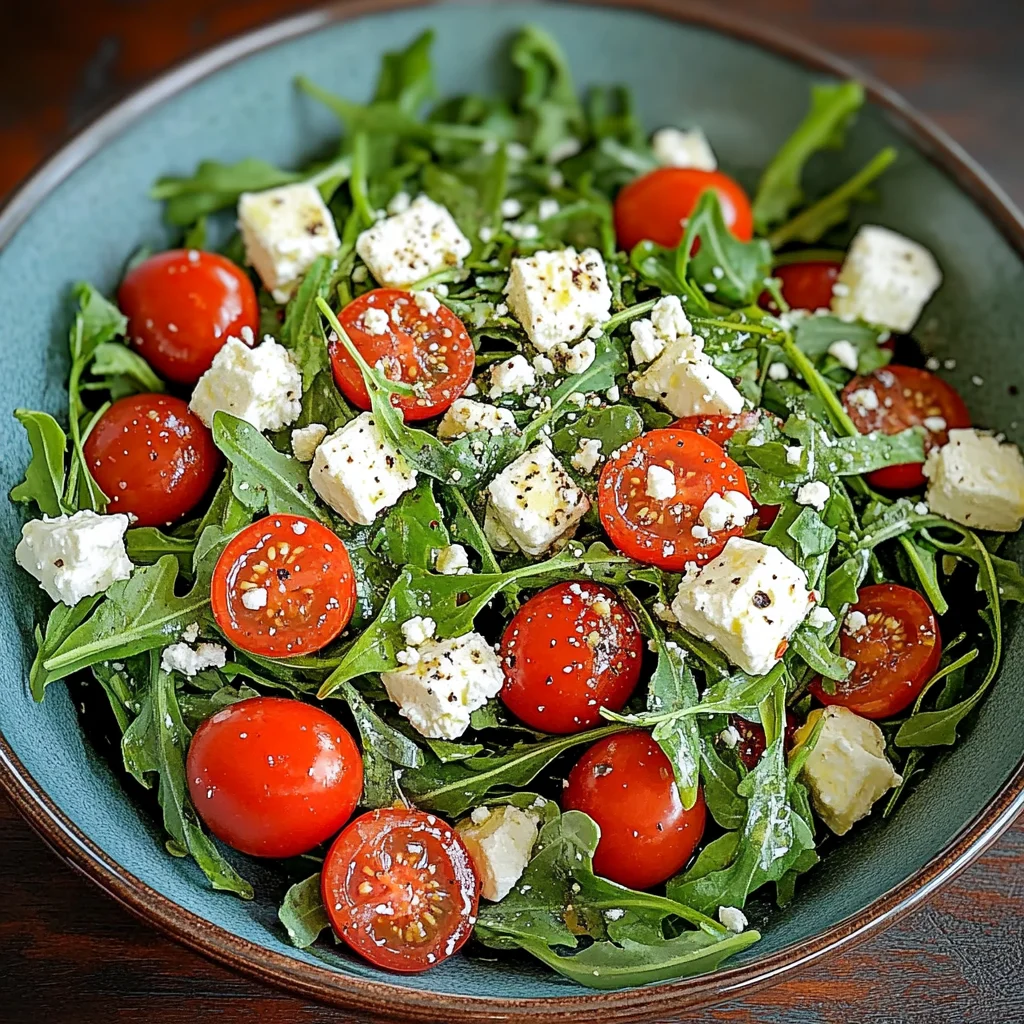 Rucola Salat mit Feta und Tomaten