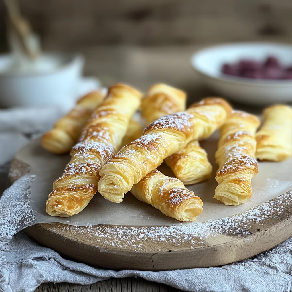 Blätterteig-Pudding-Stangen