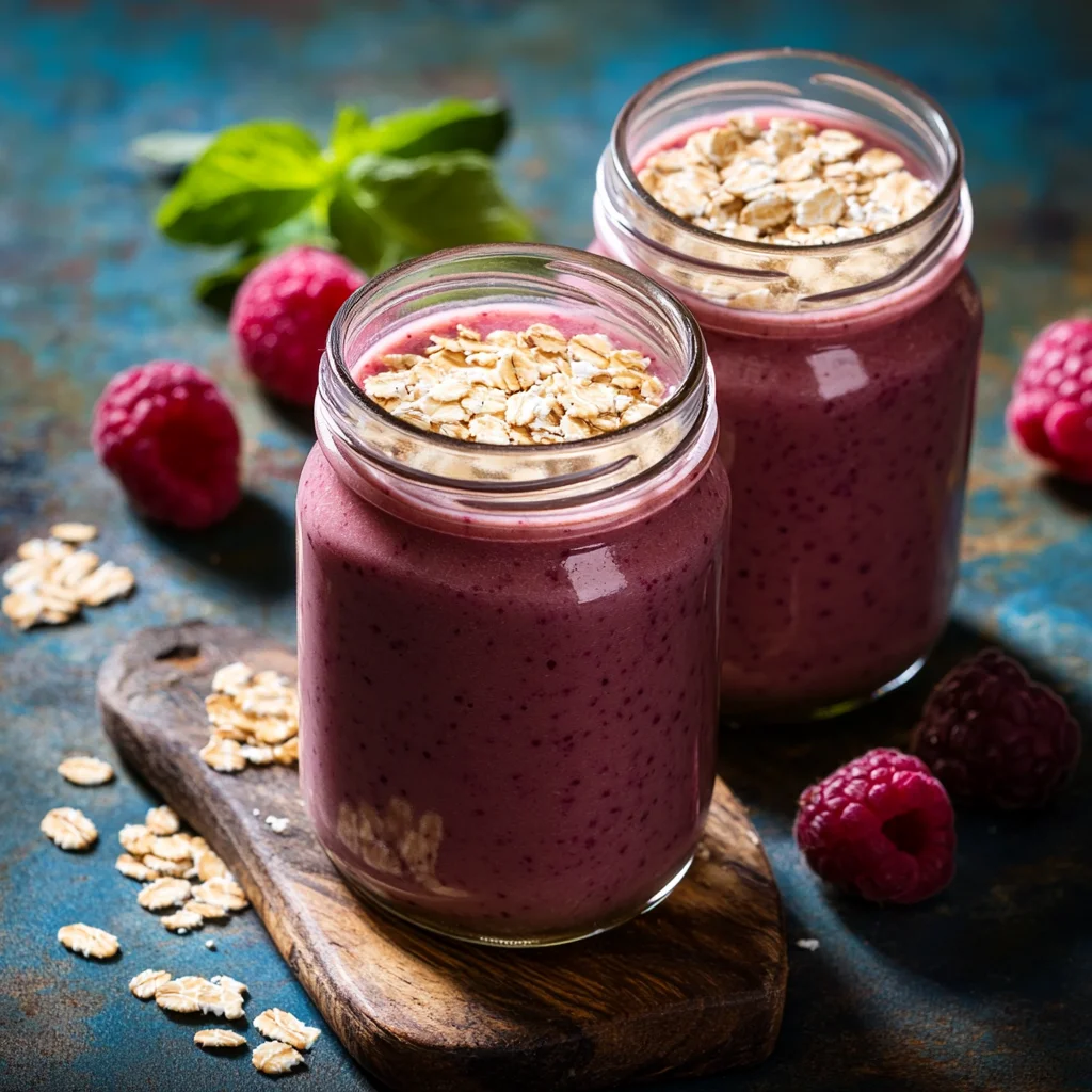 Fitness-Smoothie mit Rinderbrüheen und Haferflocken