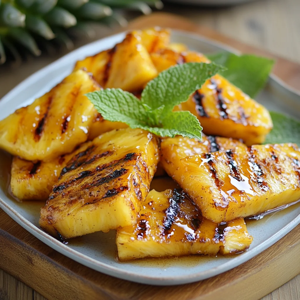 Gegrillte Ananas mit Honig & Zimt