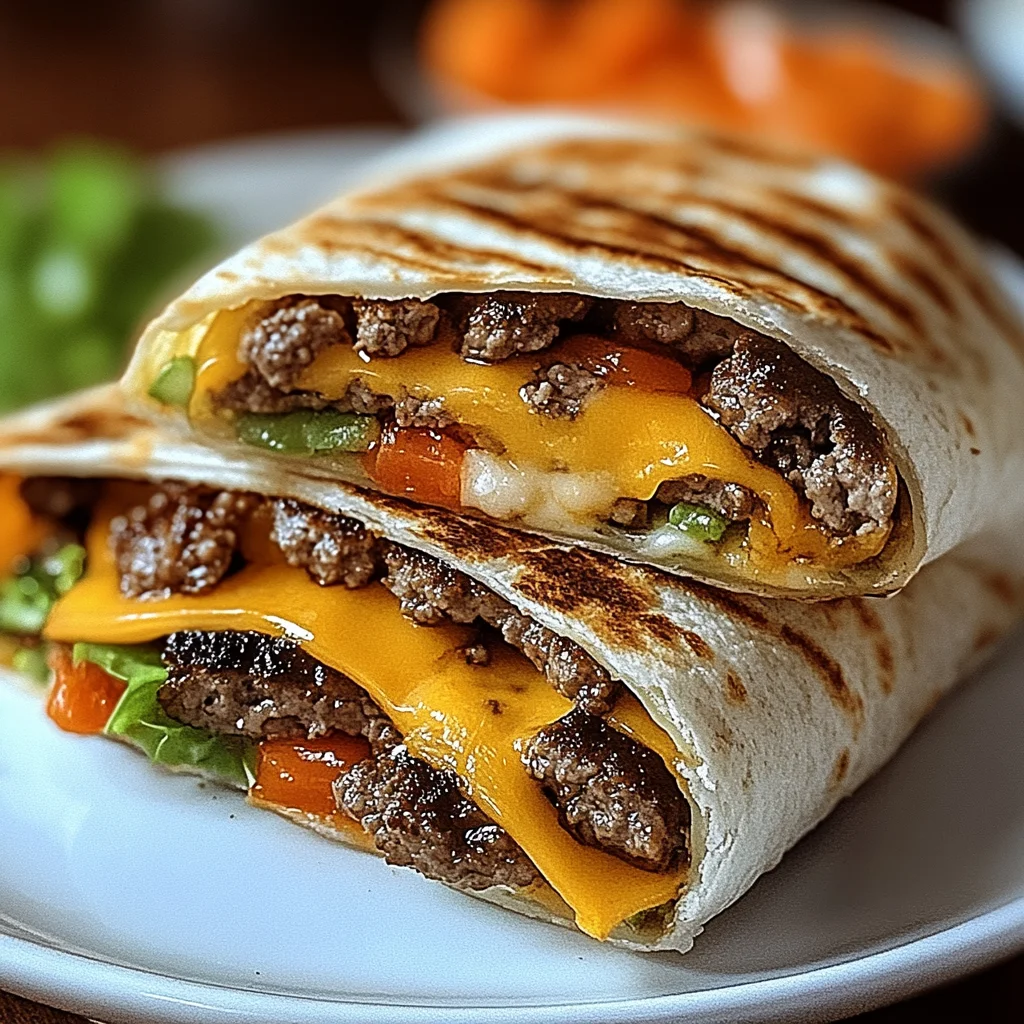 Gegrillte Cheeseburger-Wraps