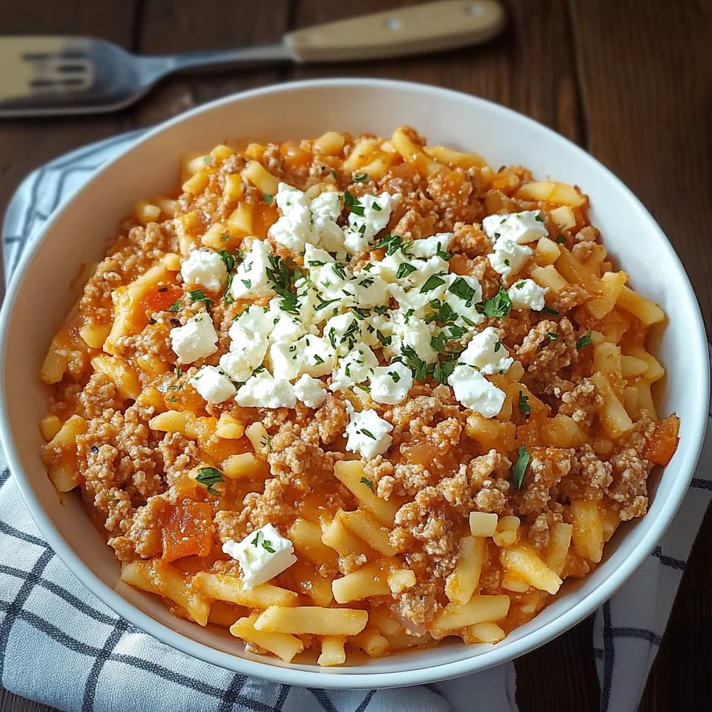 Griechischer Hackfleischauflauf Mit Kritharaki Und Feta