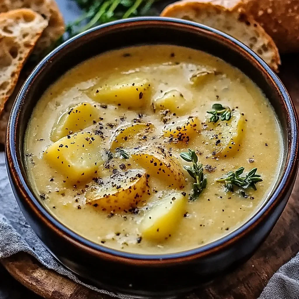 Hearty Cheddar Garlic Herb Potato Soup Recipe