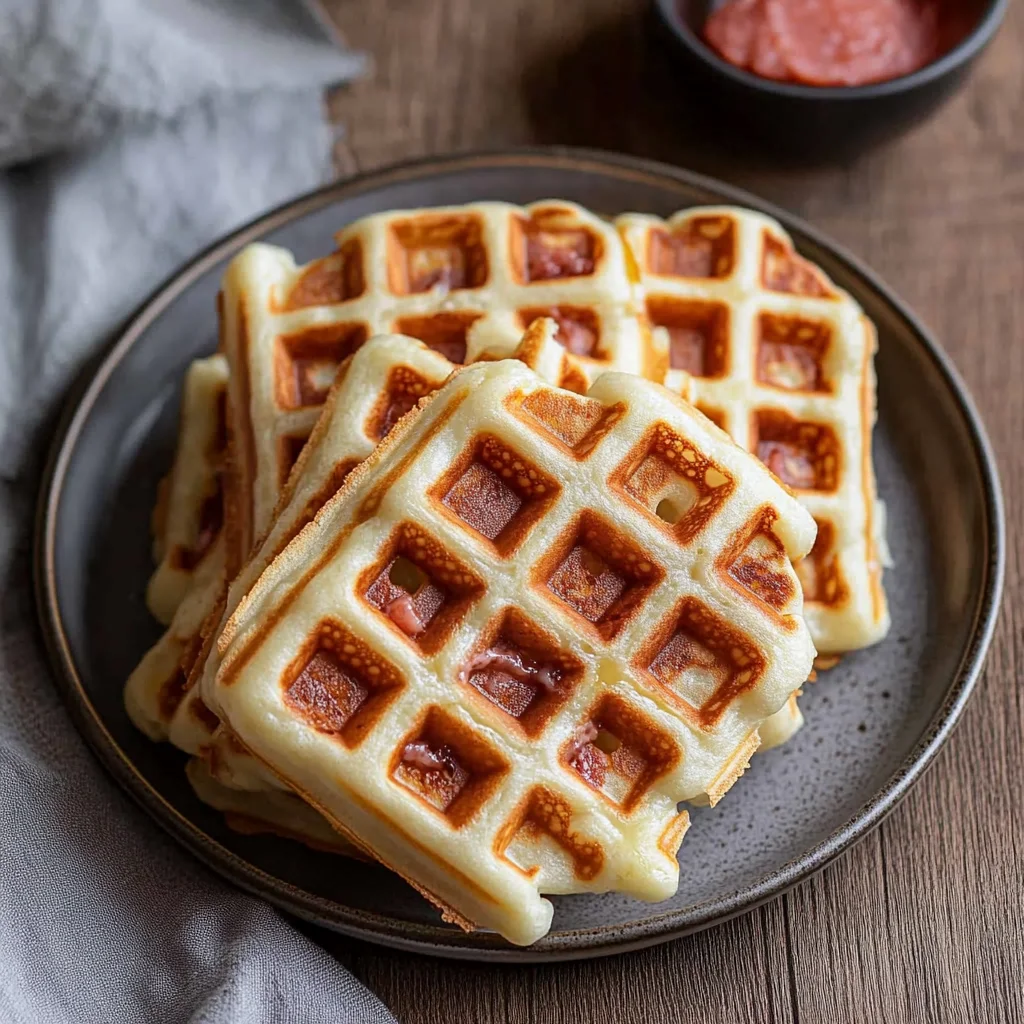 Herzhafte Waffeln mit Käse (Pizzawaffeln)