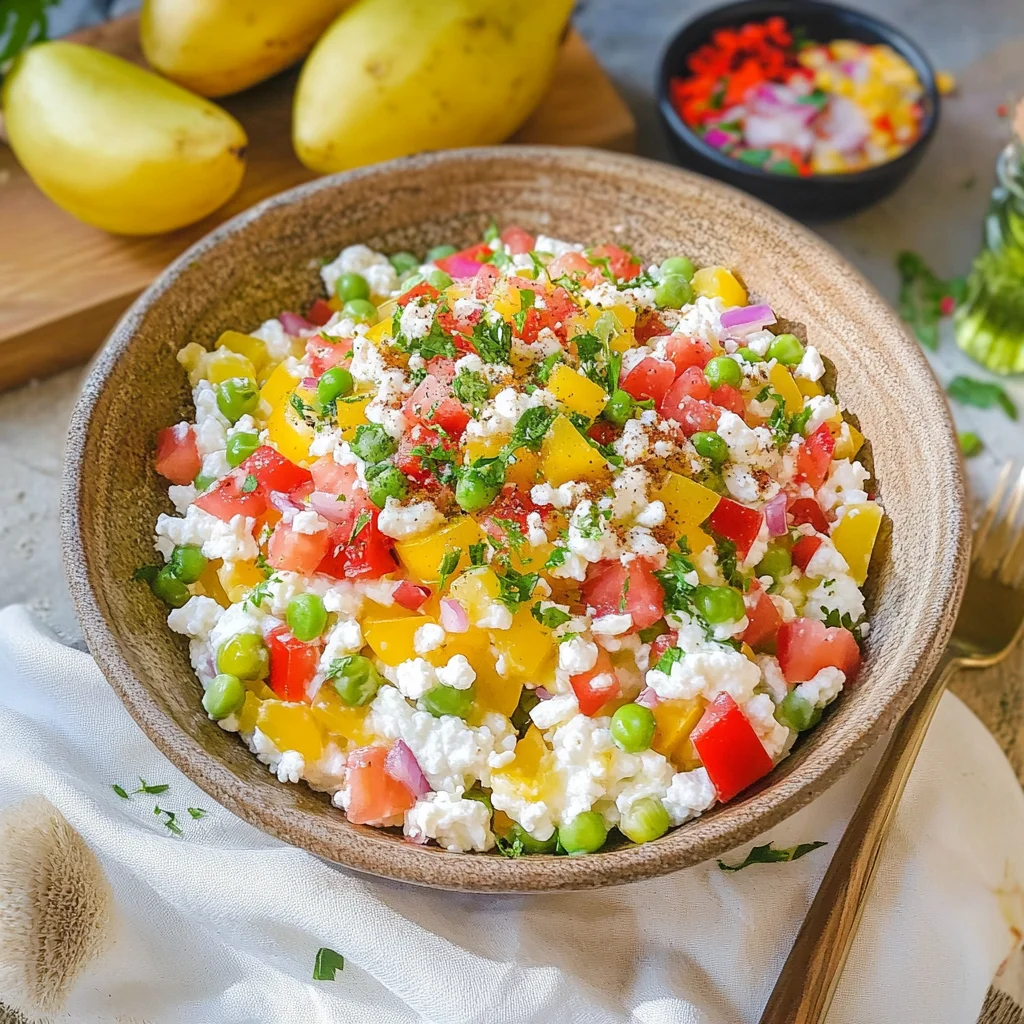 Hüttenkäse Salat - proteinreich und in 10 Minuten fertig