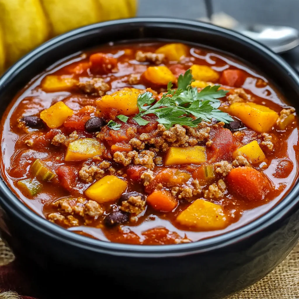 Kürbis-Chili mit Hackfleisch