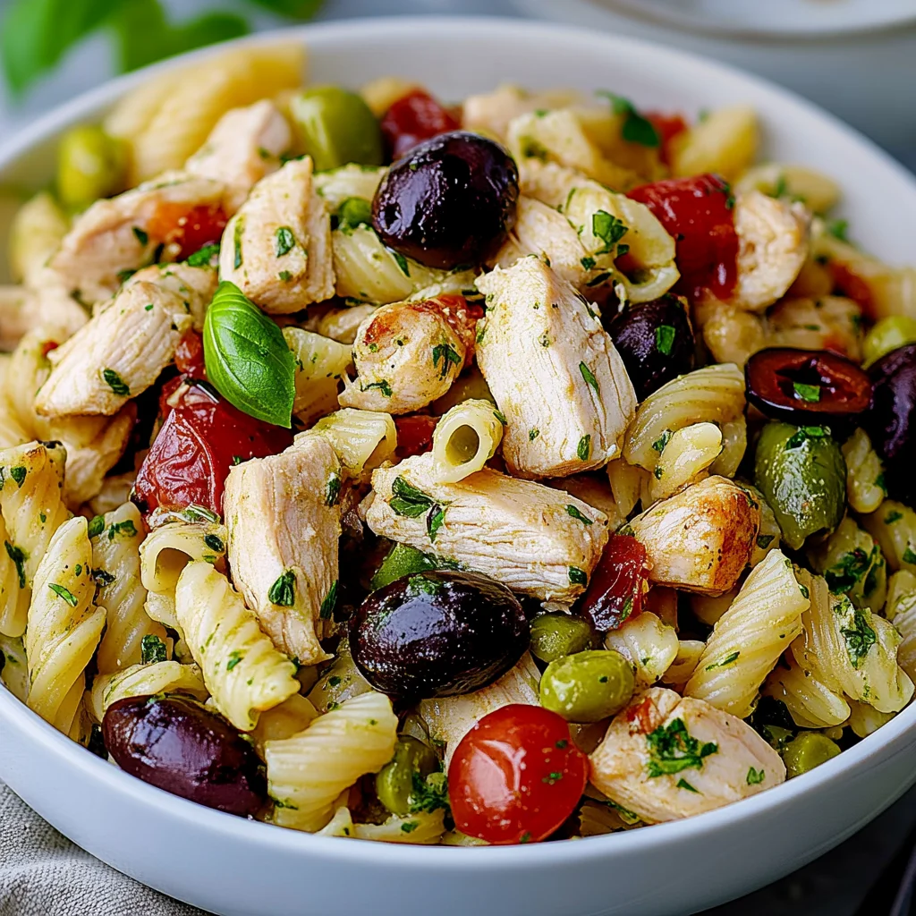 Mediterranean Chicken Pasta Salad