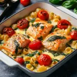 Ofen-Lachs-Pasta mit Tomaten