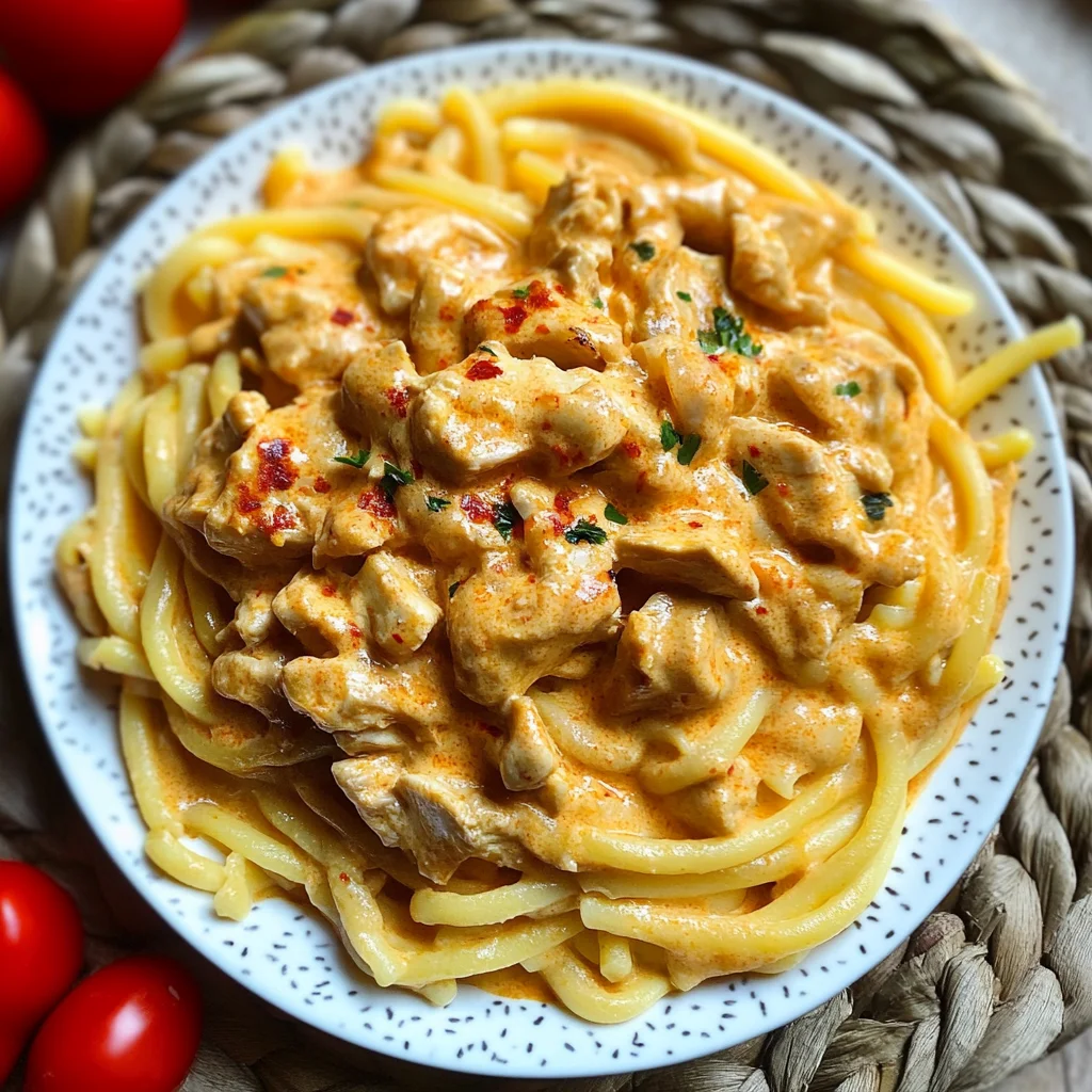 Spätzle mit Paprika Sahne Hähnchen Rezept