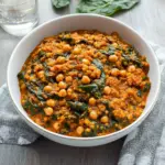 Spinat-Curry mit Kichererbsen und roten Linsen