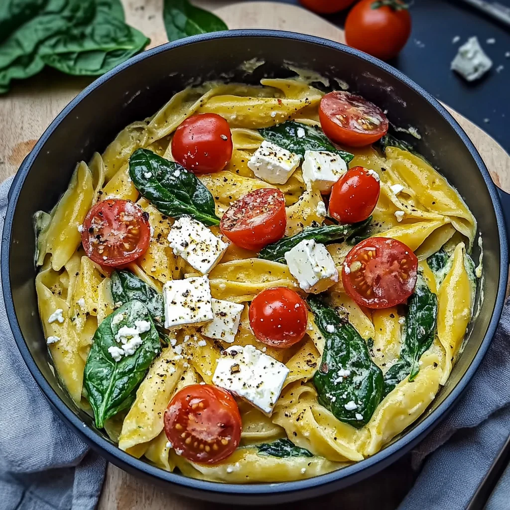 Spinat-Schupfnudeln mit Feta und Tomaten einfach genießen!