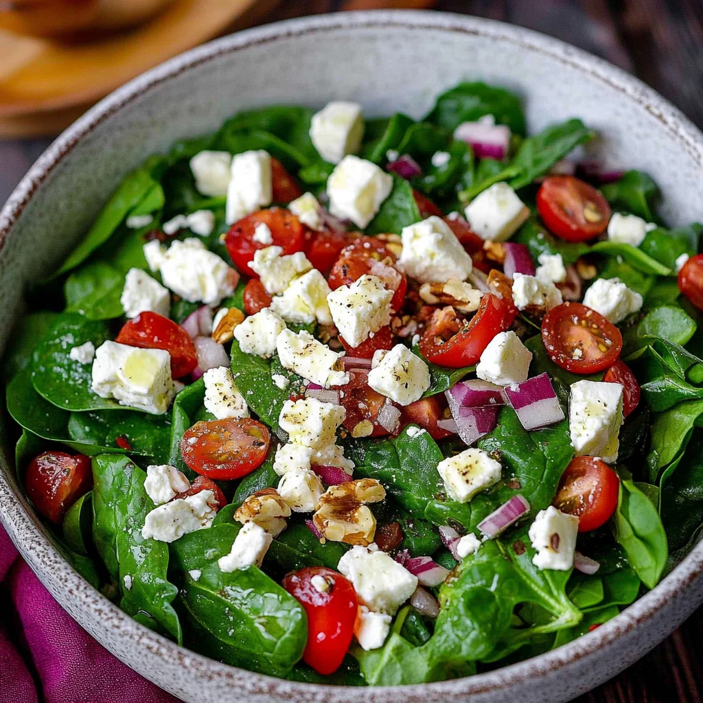 Spinat Salat mit Feta
