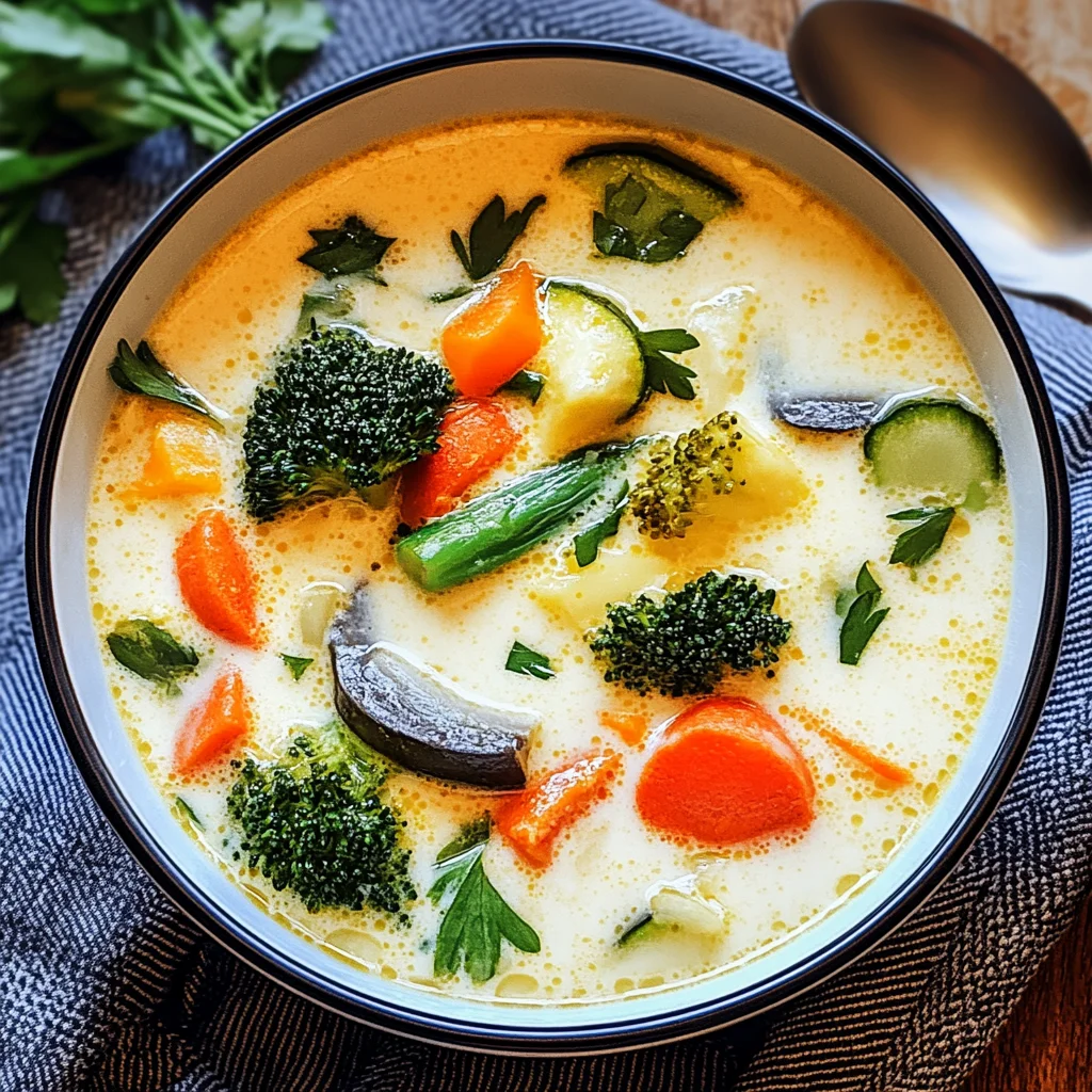 Thai-Kokos-Suppe mit Gemüse
