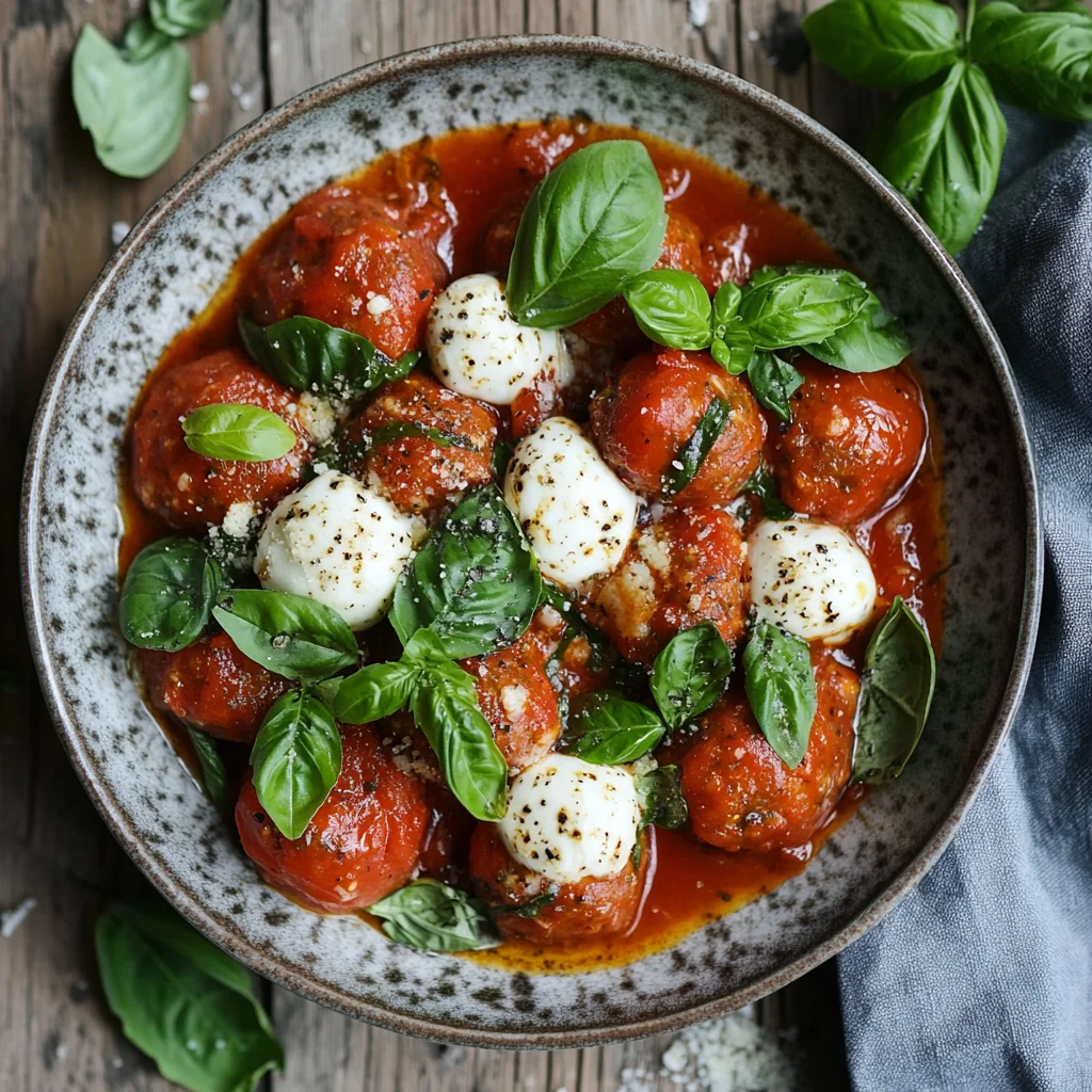 Tomaten Hackbällchen mit Mozzarella