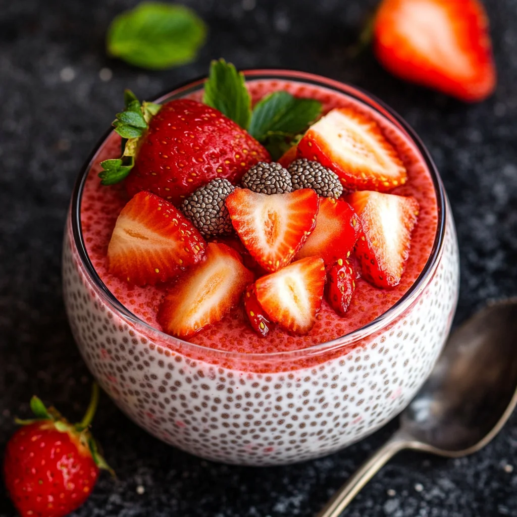 Yummy Keto Strawberry Chia Pudding