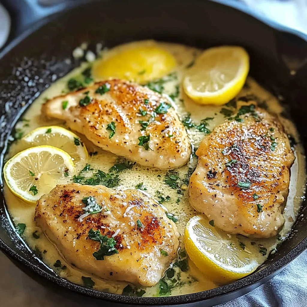 Zitronen Parmesan Pfannenhähnchen