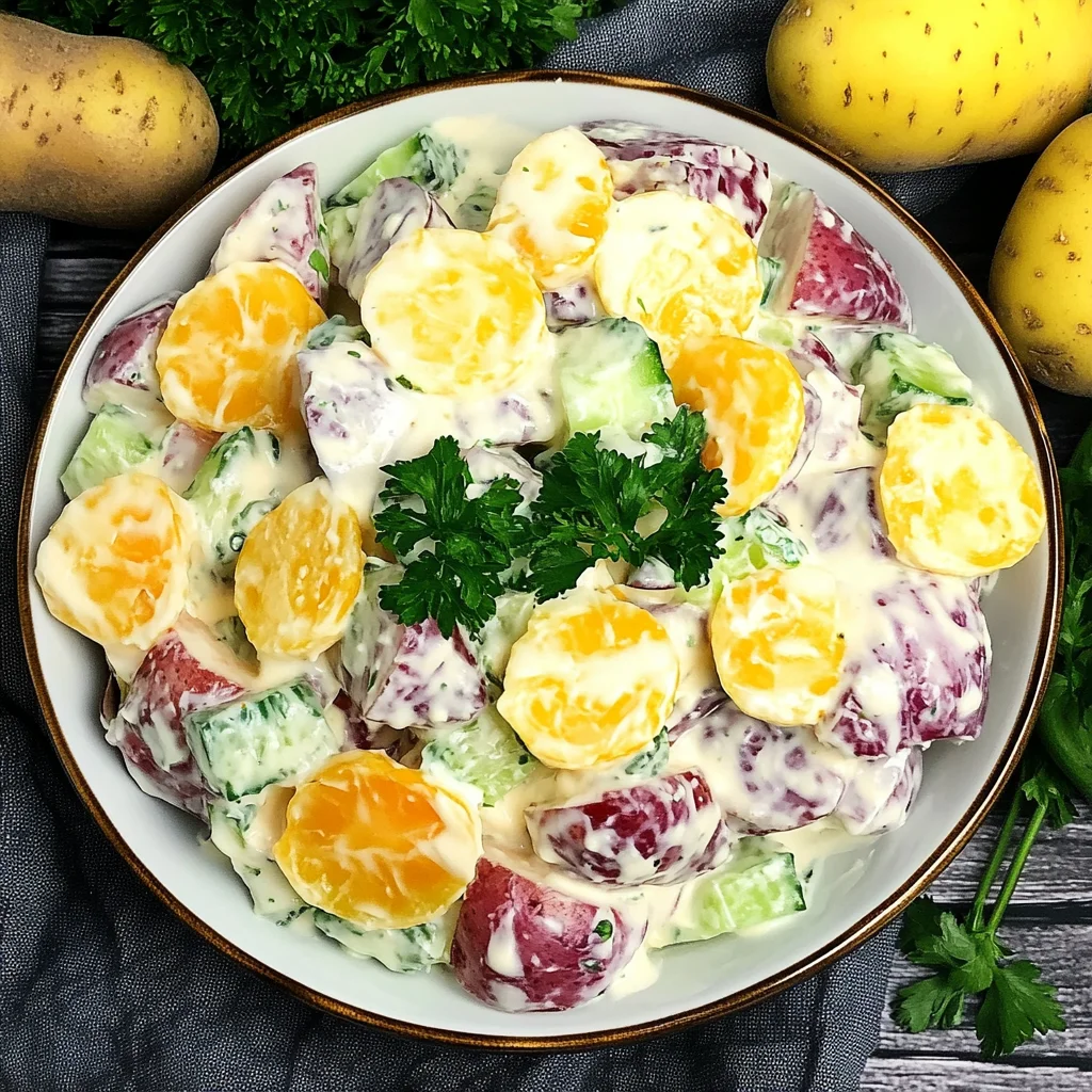 Leichter Cremiger Kartoffelsalat ohne Mayonnaise