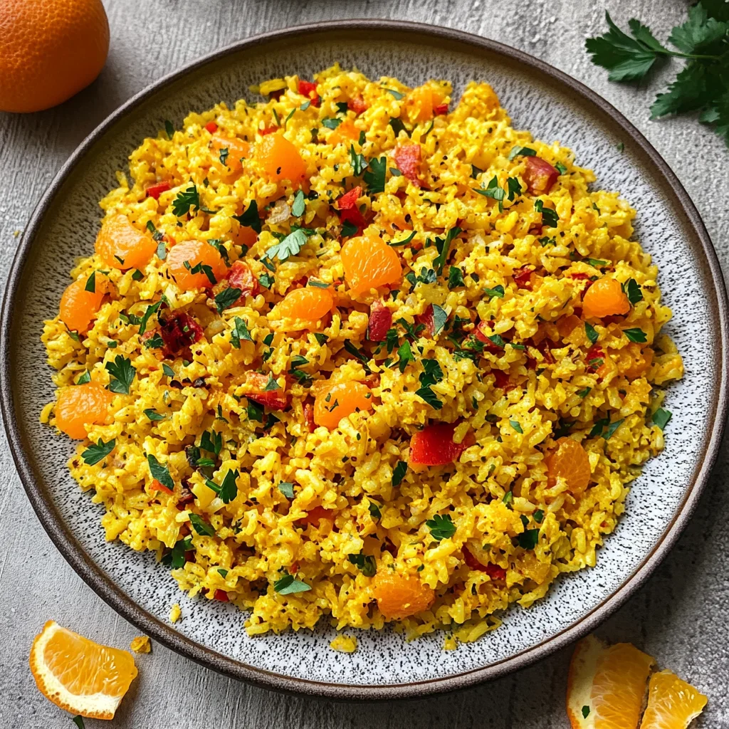 Reissalat mit Curry und Mandarinen