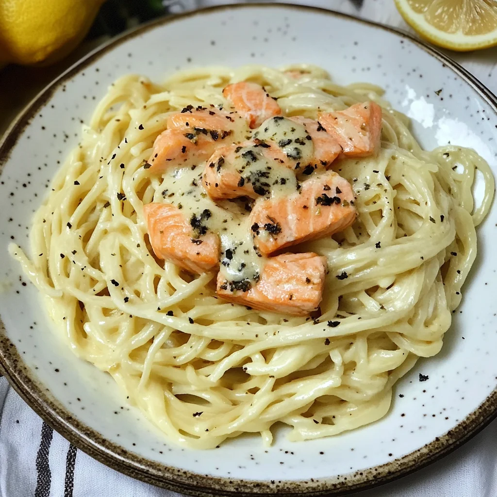 Zitronen Lachs Pasta